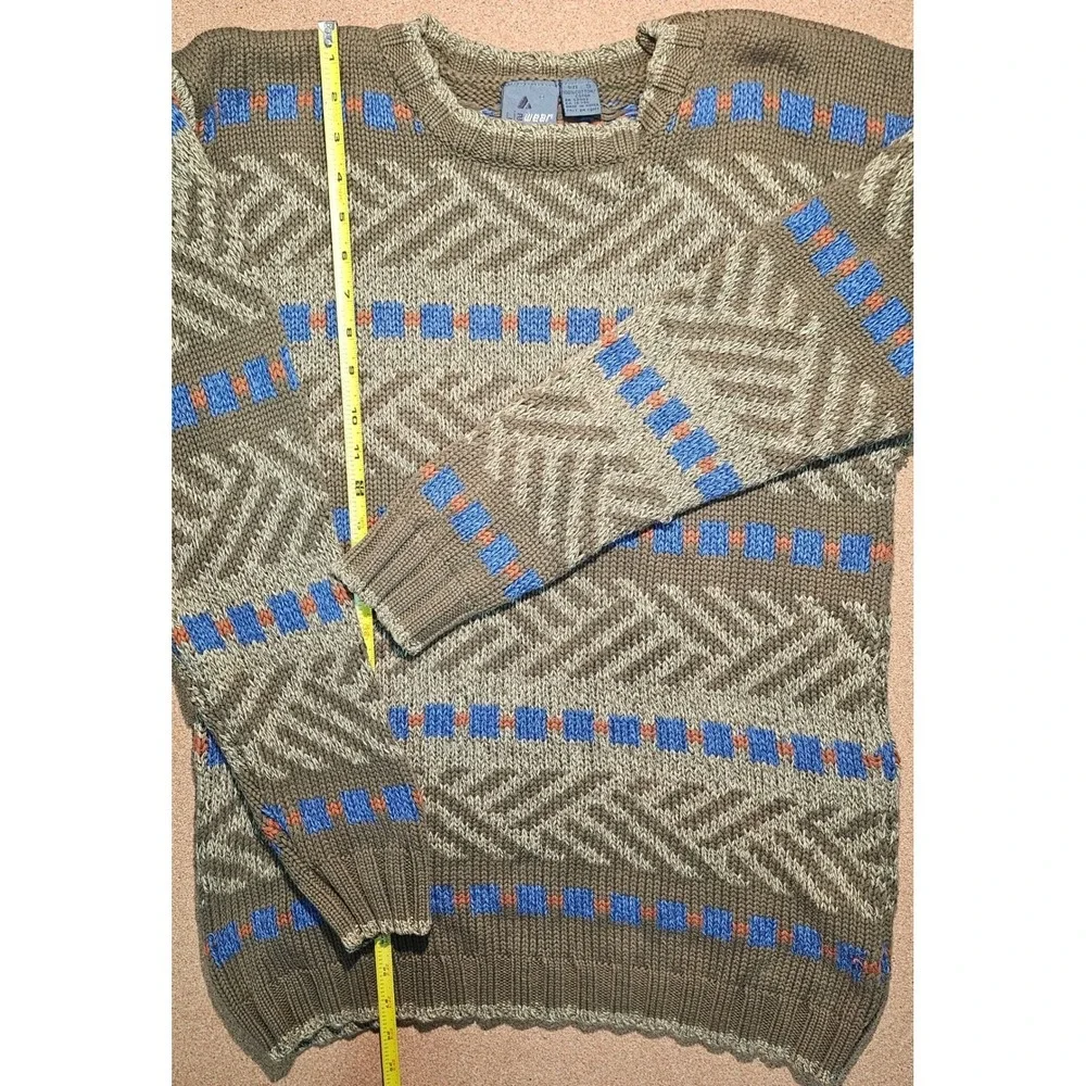 VTG 90s Grandpa Core Knit Sweater‎ Retro Aztec Cotton Men S Cosby Biggie READ